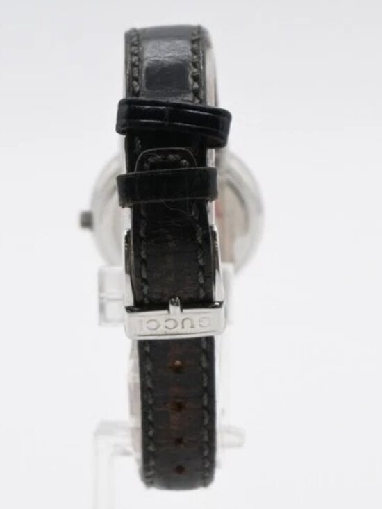 GUCCI 3000L Watch Quartz 25 mm Stainless Steel Embossing Leather Black 05LC590 main image 10